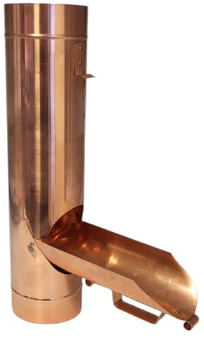 zbs24 Regenrohrklappe 76mm in Kupfer ohne Laubsieb, konische Bauform für einen mühelosen Einbau