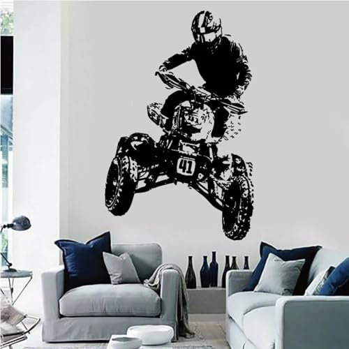 YYZOVBNN Offroad Quad Bike Quad Bike Wandtattoo Home Schlafzimmer Wohnzimmer Kinderzimmer Jugend Tür Büro Kunst Dekor,57x88cm