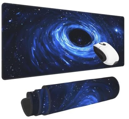 Gaming Mauspad XXL SchwarzesLoch Großes Mousepad 800 * 400mm Rutschfeste Schreibtischunterlage sternenklareNacht Mouse Pad mit Vernähte Kanten Verbessert Geschwindigkeit und Präzision für Gaming