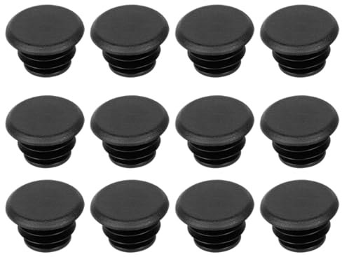 UEAVOID 12 Piezas Tapones para Manillar de Bicicleta Plástico Tapones de Extremo para MTB Bicicleta de Carretera Montaña Cámara Agarre (Negro)