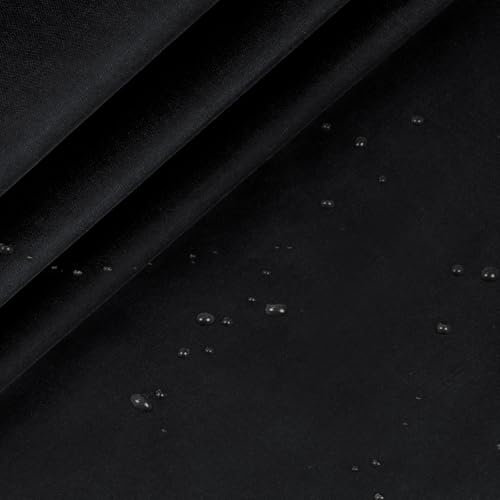 RUDONG M Ripstop-Nylonstoff, Meterware, 4,5 m x 147,7 cm breit, schwarzes Polyestergewebe, wasserdichtes Gewebe für Outdoor-Kleidung, Nähen, Drachen, Flagge, DIY Handwerk