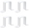 Nicerity 4Pcs Square Tube Strap Clamp Deck Fence Post Tie Bracket U Shape Pipe Clamp Bracket (White)