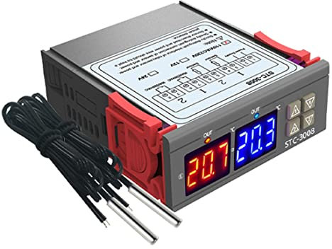 Pyatofy Controlador de Temperatura del Termostato Digital -3008 TermóMetro Sensor HigróMetro 12V 24V 220V