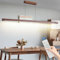 Mikeru Walnuss Hänge Lampen Leuchte Esszimmer, 150cm Pendelleuchte Dimmbar Memoryfunktion 10% bis 100% Holz Beleuchtung Hängeleuchte 3000k/4500k/6500k Mit Fernbedienung für Wohnzimmer