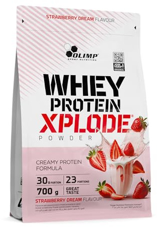 Olimp Whey Protein Pulver Erdbeere - 700 g - Eiweiss Protein Pulver - Booster pre Workout
