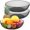 MAHIONG 3 PCS Large Fruit Bowl, Black Fruit Bowl, Wire Fruits Basket for Fruits, Vegetable, Snack, 28 x 7.5 cm