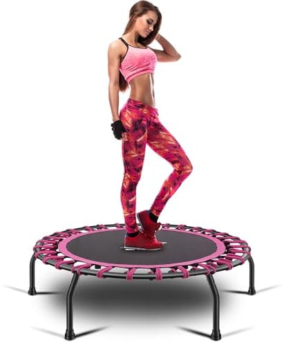 YYOUNICEST 40/48 Mini Fitness Trampoline Indoor and Outdoor Family Fitness Trampoline Rebounder for Adults Adjustable Handle,Silent and Beautifully Designed Bungee Max Limit 150kg
