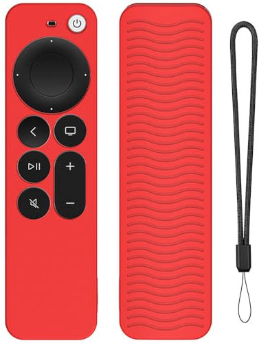 Telecommande Silicone Boîtier de Télécommande pour Apple TV 4K Siri Remote 3e Génération (2022) et 2e Génération (2021),Protege Antidérapante Coque Étui