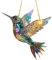 Kolibri-Sonnenfänger, Sonnenfänger Prisma Kolibri, Gebeizter Vogel-Sonnenfänger, Buntglas-Fensterdekoration Sonnenfänger, Suncatcher Kolibri Anhänger, für Fenster, Terrassen, Gärten, Büros