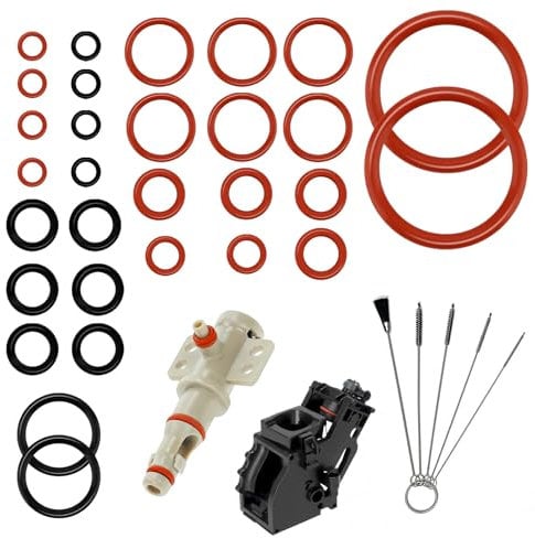Seal O Rings, Pack of 30 Silicone O Rings Seal, Includes Cleaning Brush Set, Fully Automatic Coffee Machine Replacement Parts, for Philips Saeco, Support Valve, Steam Valve, Brewing Group, Outlet