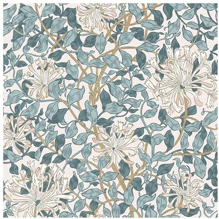 William Morris at Home Honeysuckle Dusk Blue Wallpaper | Paste the Wall | Blue Floral | Eco-Friendly