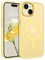 YINLAI für iPhone 15 Hülle Kompatibel mit MagSafe,Handyhülle Magnetische Translucent Matte Stoßfest Kratzfest Rückseite Cover Case Schutzhülle für iPhone 15 6.1,Gelb