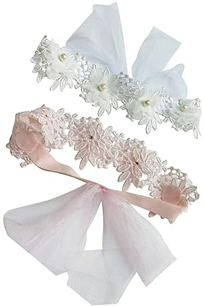 JOINPAYA 2 Pezzi Fascia per Neonata con Cerchietti per Design per Battesimi e Speciali Adatta Anni Combinazione