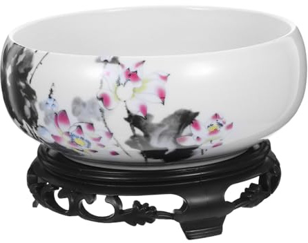 BESPORTBLE Keramik Hydroponischer mit Ständer Rund Blumentopf für Pflanzen