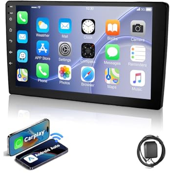 ESSGOO 2 DIN Autoradio mit Bildschirm wireless carplay und Android Auto | 9-Zoll-HD-Bildschirm, Bluetooth-Anruf, Sprachsteuerung, Mirror Link, GPS FM RDS SWC