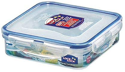 LocknLock CLASSIC Frischhaltedose | 600 ml | 15,5 x 15,5 x 4,5 cm | 100 % luft- und wasserdichte Vorratsdose | Spülmaschinen-, und Mikrowellengeeignet | BPA-Frei | 4-fach Sicherheits-Verschluss