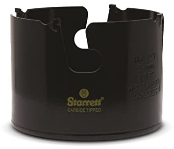 Starrett Tungsten Carbide Tipped Holesaw - MPH0338 Multi Purpose Cut TCT Hole Saw Cutter - For Wood MDF Plastics Ceramic Wall Tiles - 86mm