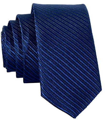 DonDon schmale marineblaue Krawatte 5 cm gestreift