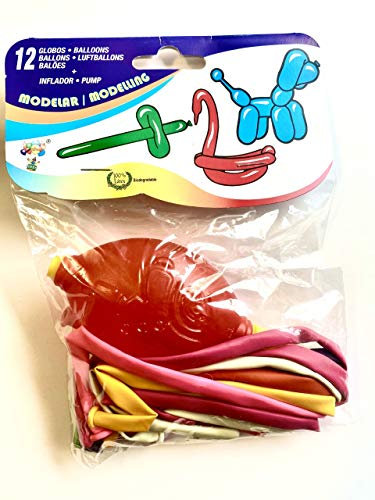 Globos Modellierballons 12 Stück + Pumpe Ballons aus 100 % Latex Neu !