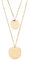 Happiness Boutique Collana Strati Cerchio Placcata Oro | Collana Doppio Filo Pendenti Dischi Circolari
