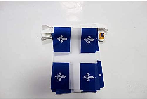 AZ FLAG Guirnalda 6 Metros 20 Banderas Quebec 21x15 cm - Bandera Provincia Canadá Quebec 15 x 21 Cm - Banderines