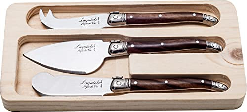 Laguiole Style de Vie Käsemesser-Set Premium Line, 3-teilig, Holzfarbe