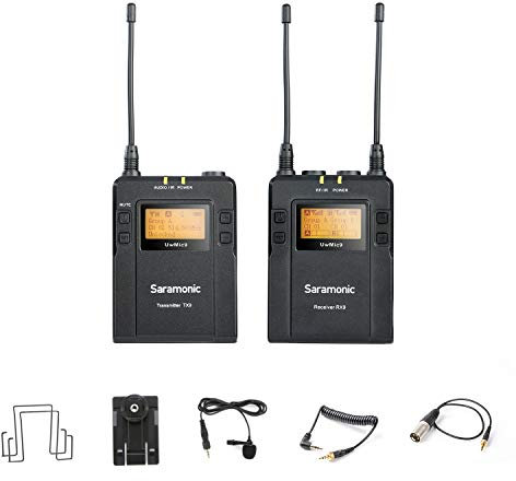 Saramonic UwMic9 Lavalier Wireless Camera Microphone System 96-Channel UHF Lapel Mic for Interview Podcast DSLR & Camcorder Video Recording