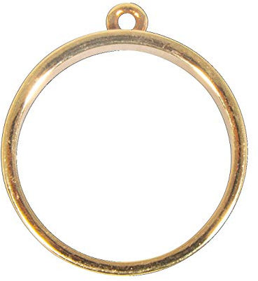 Rayher 22795616 Metall-Fassung: Anhänger rund, 30mm, gold, SB-Btl 1Stück, Normal