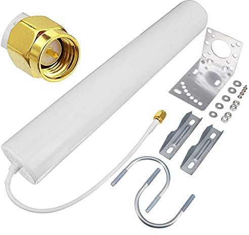 YILIANDUO Antenne Omnidirectionnelle Extérieure18dBi 698-2700MHz Antenne 4G Extérieur à Gain élevé 4G LTE Antenne SMA Mâle pour Amplificateur de Signal de Téléphone Portable 4G LTE Routeur