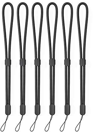 Avorast Handgelenkriemen Lanyard, 6 Pack verstellbare bunte Nylon Handgelenkriemen für Kamera, Schlüssel, Schlüsselbund, Telefon, USB-Stick, ID-Namensschild (Schwarz)