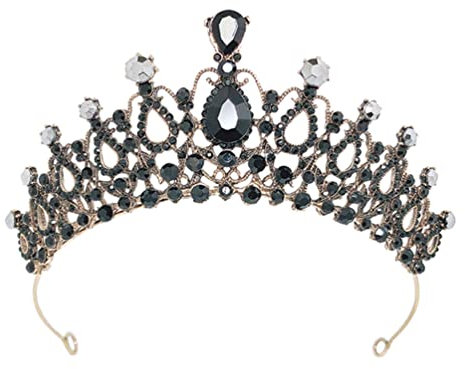 Lurrose Vintage Barock Prinzessin Tiara Braut Krone Kristall Krone Kopfschmuck Hochzeit Kleid Kopfschmuck für Hochzeit Bankette Party