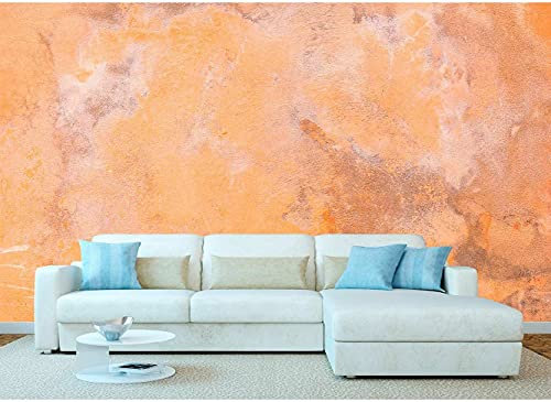 Oedim Papier peint mural imitation toile orange, Mural, papier peint, décoration pour salle à manger, salon, chambre
