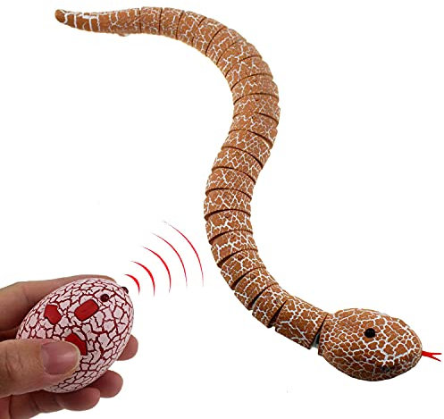 Escomdp RC Snake Infrared Remote Control Animal Car Vehicle Realistic Electric Electronic Kids Age 6+ Prank Scary Toy for Birthday Halloween Christmas (Orange-pink)