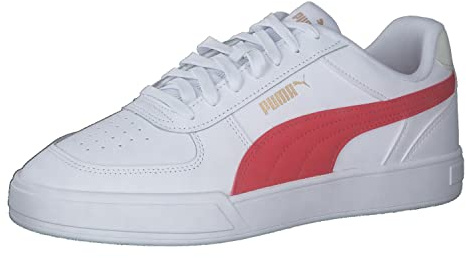 Puma Caven Sneaker für Herren, Puma Weiß für alle Zeiten, Rot Puma Gold, 42 EU