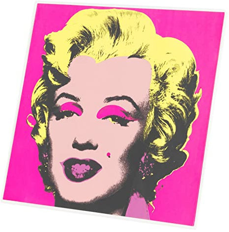Wandbild auf Leinwand, Andy Warhol, Portrait Marilyn Monroe Pin Up Rose Pop Art (60 cm x 60 cm)
