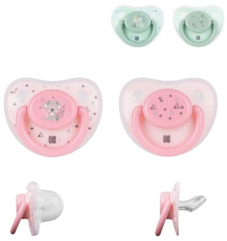 Kikkaboo Ciuccio Savanna 6-18 mesi 2 pezzi con cappuccio antipolvere, colorazione:rosa