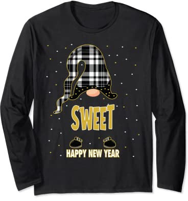 Sweet Buffalo Plaid Zwerg Neujahr passender Pyjama Langarmshirt