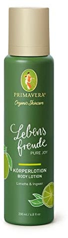 PRIMAVERA Lebensfreude Körperlotion 200 ml – Bodylotion, Naturkosmetik – Limette, Ingwer Duft – schnell einziehend, pflegt, stärkt – vegan