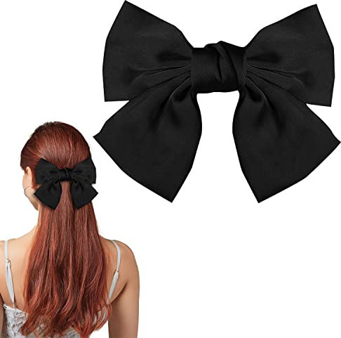 Schleifen-Haarspange, Damen-Haarschleifen, französische große Schleife, Haarspangen, Haarspange, Haarspange für Mädchen (schwarz)