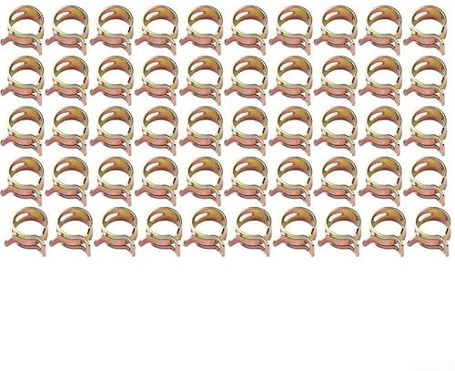 HpLive 50 Stück 10mm Schlauch Federklemmen, Kraftstoffleitung Schlauchschellen Befestigung, Benzinschlauch Schellen, Rohrschellen Set für Wasserrohr, Luftschlauch