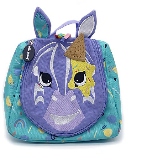 Les DEGLINGOS - Trousse de Toilette Kiprokos Le zèbre - Bébé et Enfant - Rangements astucieux - 23cm - Violet