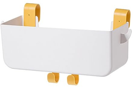 BradOc Bed Organizer for Hanging Hanging Baskets,Multifunctional Plastic Bed Bag with Hanging Hook Loft Bed Storage Bag Hanging for Book Magazine,White