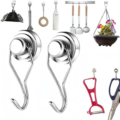 Ganchos Magnéticos de Neodimio Giratorios para Nevera - Imanes Potentes con 6 Piezas