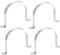 TA-VIGOR 4 Stück 100 mm starres Rohrband, 2 Löcher, 201 Edelstahl, U-Halterung, Rohrschellen, Spannrohrschelle für Rohrbefestigung