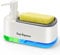 Set de dispensador de jabón de Manos y de lavavajillas para Cocina, dispensador Doble con Soporte para Esponja 3 en 1 para encimera y Fregadero de Cocina, Utensilios de Cocina, Blanco