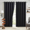 Bujasso Black Full Blackout Curtains 90 inches Thermal Insulated Room Darkening Draps for Living Room Bedroom Luxury Energy Saving Window Treatment Sets Grommet Top 2 Panels 65 Wx90 L