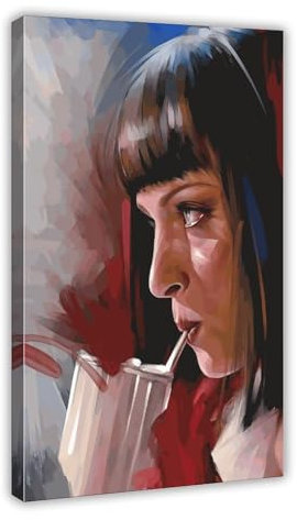AMATWI Mia Wallace Pulp Fiction Poster auf Leinwand, Schlafzimmer-Dekor, Sportlandschaft, Büro, Raumdekoration, Geschenk, Rahmen-Stil, 30 x 45 cm