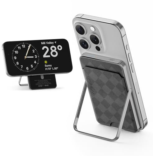 Anyzoo Magnetische Power Bank Ultra Slim, für Magsafe Powerbank 5000mAh, 20W Schnellladung Akkupack Induktives Laden Kartenfach aus Leder Kompatibel mit iPhone 16/15/14/13/12/Pro/Plus/Pro Max Series
