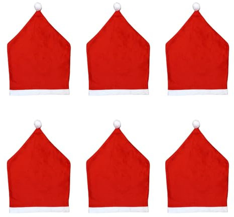 Stuhlhussen mit Weihnachtsmotiv, Stuhlrücken-Dekor für Neujahr, Festtage, Party, Heimdekoration, festliche Stuhlhussen für Weihnachten, Feiertage, Esstisch, Stühle, Dekorationen, 6 Stück