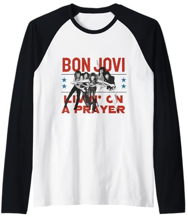 Official Bon Jovi Livin' On A Prayer Raglan Baseball Tee